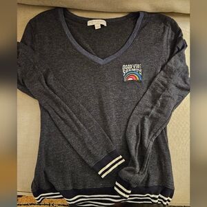 Spiritual Gangster V neck Varsity Sweater